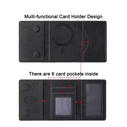 Magnetic Folding Wallet Card Holder Leather Case for Magsafe Iphone 14 16 15 13 Pro Max plus 16Pro I Phone Mag Safe Stand Cover