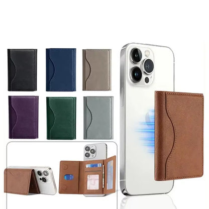 Magnetic Folding Wallet Card Holder Leather Case for Magsafe Iphone 14 16 15 13 Pro Max plus 16Pro I Phone Mag Safe Stand Cover
